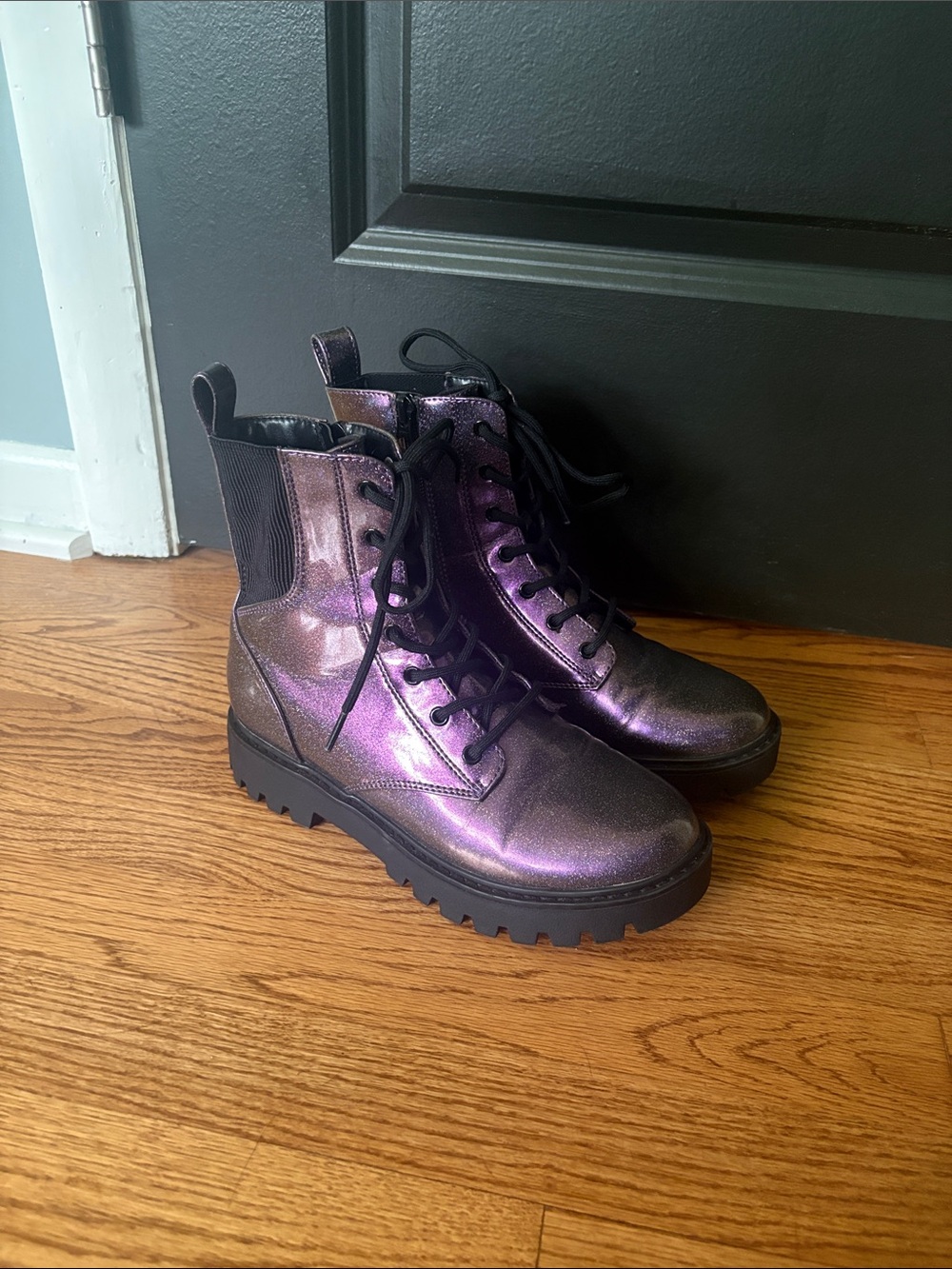 Art Class Purple  combat boots size 5